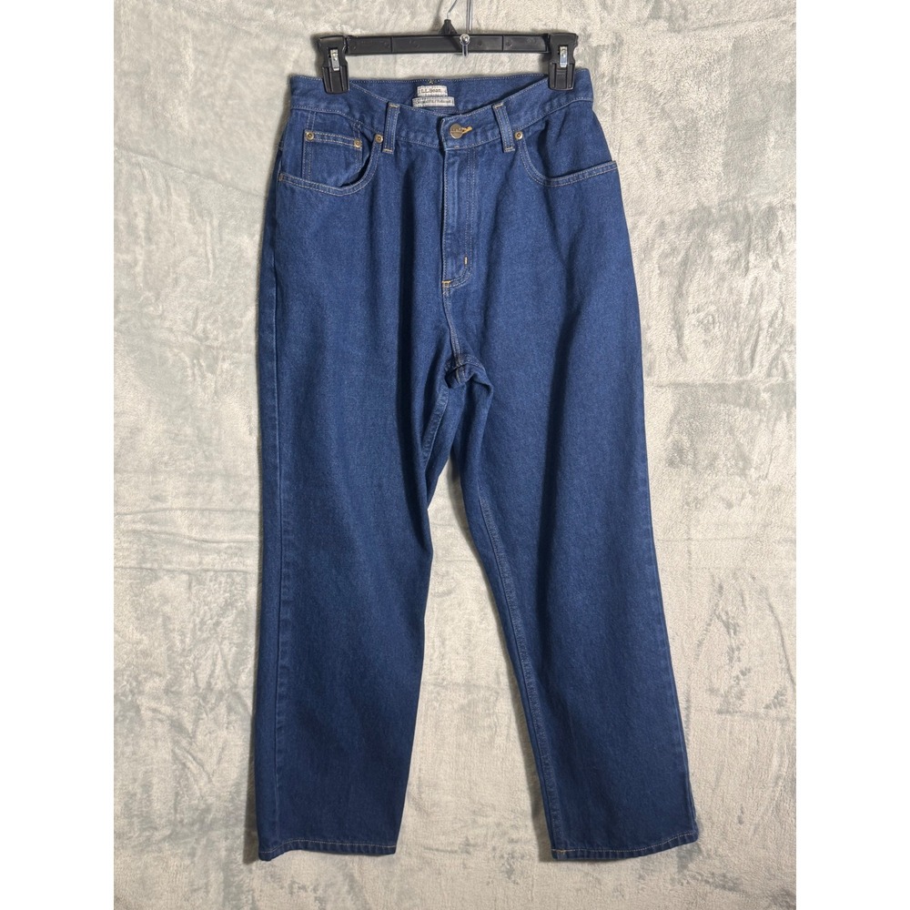 LL Bean Original Fit Relaxed Jeans Blue Denim Women Size 12 Petite
